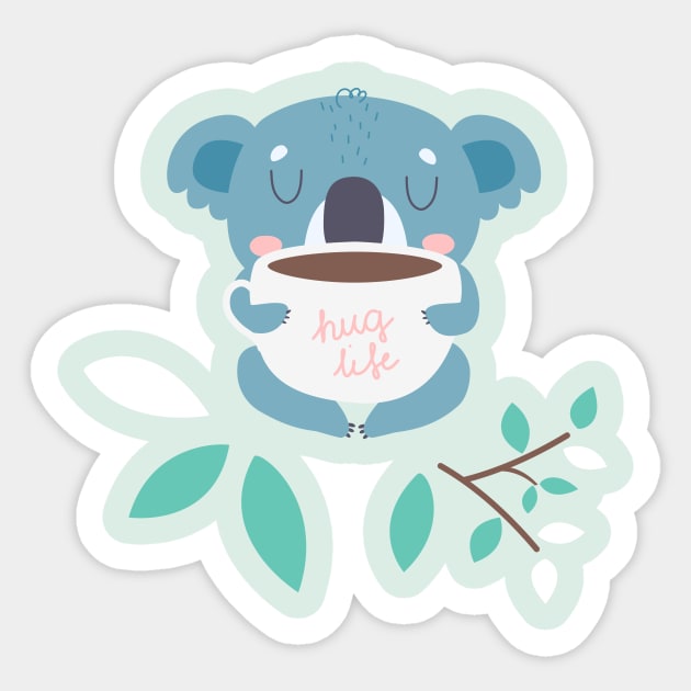 Koala - Hug Life Sticker by Brzozowska